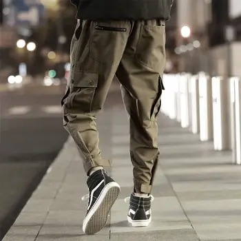 Krovinių Kelnės Vyrams, Sporto veikti 2020 Streetwear Poilsiu Kelnes Juodos Sweatpant Vyrų Hip-hop Rudenį Atsitiktinis darbo drabužiai