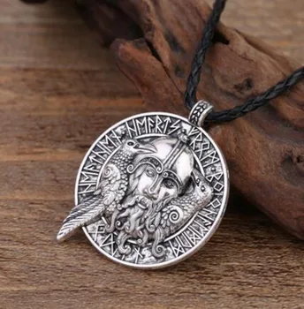 Kūrybos Viking ir Viking Odin ' s Raven Derliaus Pakabukas Karoliai Varnas Rune Talismanas, Amuletas vyriški Papuošalai