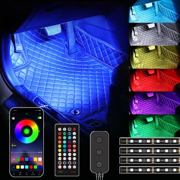 LED Vidaus reikalų Automobilių Šviestuvai, Juostelės USB App Nuotolinio Valdymo Aplinkos Lempos Kelias 