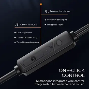 Lenovo QF320 Laidinio Ausinės, Heavy Bass 3.5 mm Audio Laidinio Kontrolės In-ear Ausinių su Mikrofonu, Telefono Žaidimas Muzika