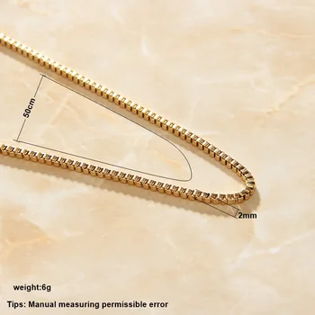 LESIEM Aukso Užpildytas Lady kaklo grandinės 3mm 60cm Figaro 2mm 50cm langelyje grandinės, nerūdijančio plieno grandinės choker vasaros papuošalai