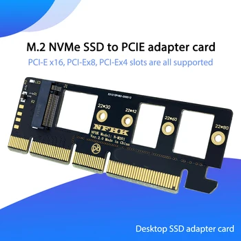 M. 2 NVME SSD Į PCIE 3.0 X 4 X 8 X 16 Adapterio plokštę Standžiojo Disko Išplėtimo Konverteris Kortelę 2230/2242/2260/2280 SSD
