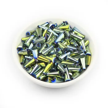 MKTREG 6*12mm Žalia Bokšto formos Austrijos kristalų, stiklo Karoliukų 45pcs tarpiklis Prarasti granulių Už Karoliai, Auskarai, Pakabukas Padaryti 
