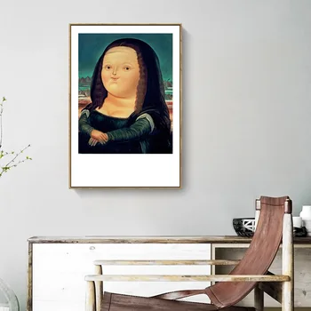 Modernus Minimalistinis Art Deco Drobė, Tapyba, Plakatas Įdomus Q Versija Mona Lisa Portretas Frameless