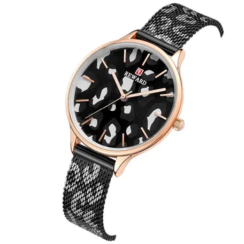 Moteris Laikrodžių Mados Prekės ženklo ATLYGĮ Leopard print Plieno Tinklelio, Žiūrėti Moterims Ultra-plonas Ponios Žiūrėti Japonijos Moterų Judėjimo Laikrodis