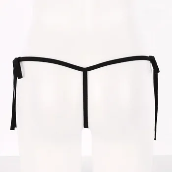 Moteriški Mini G-String Sexy Thong Bikini Trumpikės Blizga Metalo Apatinis Trikotažas Žemas Augimas Kaklaraištis-Pusė T-Atgal Erotinis Apatinis Trikotažas Thong Apatiniai