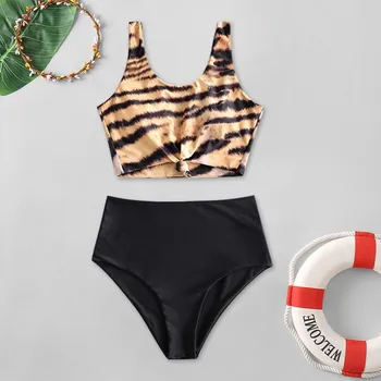 Moterų Plaukimo Kostiumas 2021 Seksualių Moterų Bikini Rinkinys Leopardas Spausdinti Kamšalu Maudymosi Kostiumėliai, maudymosi kostiumėlį, maudymosi kostiumėliai Paplūdimio moterų tankini