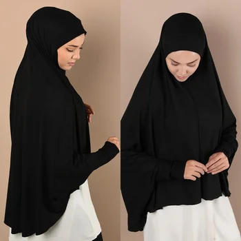 Musulmonų Moterų Maldos Hijab Ilgas Šalikas vientisos Spalvos Islamo jilbab Didelės Pridėtinės pilnas draudimas Drabužius Ramadanas Arabų, Artimųjų Rytų Minkštas