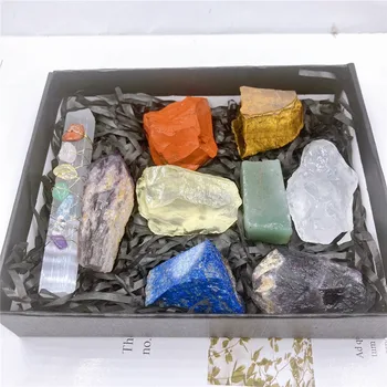 Natūralus Kristalinis Kvarcas Chakra Terapijos Perlas Mineralinių Pavyzdys Dovanų Dėžutėje Gydymo Reiki Akmens, Namų Puošybai Kolekcija