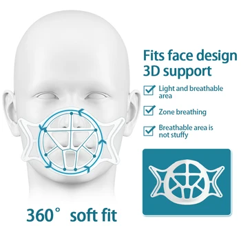 NAUJAS 3D Nagų Kaukė Paramos Kvėpavimo Padėti Padėti Kaukė Vidinės Pagalvėlės Kaukė Laikiklis Maisto kokybės Silikono Kaukė Turėtojas Kvėpuojantis Vožtuvas