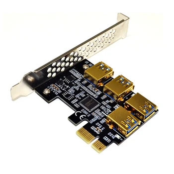 Naujausias Stove USB 3.0 PCI-E Express 1x Iki 16x Riser Card Adapter PCIE 1 Iki 4 Lizdas PCIe Port Multiplier Kortelę Už BTC Miner Kasyba