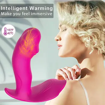 Nešiojami Panty G Spot Clit Vibratorius - Nuotolinio Valdymo Vandeniui atsparus Silikoninis Dildo Klitorio Stimuliatorius Sekso Žaislai Moterims ir Poroms