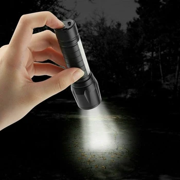 Nešiojamų T6 COB LED Žibintuvėlis atsparus Vandeniui Taktinis USB Įkrovimo Kempingas Žibintų Zoomable Dėmesio Žibintuvėlis Šviesos Lempos Naktį Žibintai