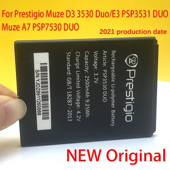 Originalus Naujas PSP7530 DUO 2500mAh Bateriją Prestigio Muze D3 PSP3530 DUO E3 PSP3531 DUO Muze A7 PSP7530 Telefono