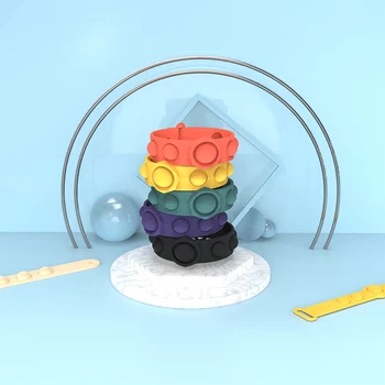 Pasirodo Išskleidimo Apyrankę Fidget Paprasta Dimple Žaislai Pop Įtempių Vaikams Suaugusiųjų Figet Žaislai, Minkšti Silikoniniai Antistress Žaislai