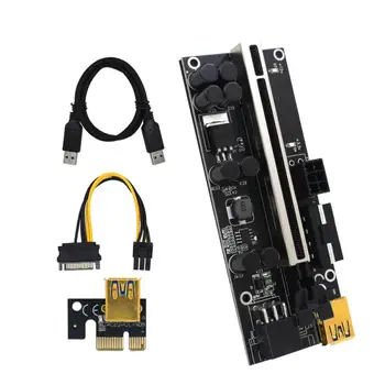 PCI-E 1x Iki 16x Kasybos Mašinos Extender Stovo Adapteris Su Maitinimo Laidas Ir USB 3.0 Kabelis 1X Iki 16X Extender PCIe Adapteris, Naujas