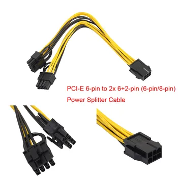 PCI-E 6-pin, 2x 6+2-pin (6-pin/8-pin) Maitinimo Splitter Cable PCI-e 8pin Dual 8Pin Vaizdo plokštės Maitinimo ilgiklis