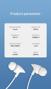 PHOMAX Bass Laidinis Ausinių 3,5 MM In-ear Ausinės su Mikrofonu Hifi Ausinės Ausinės Telefoną Xiaomi 