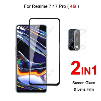 Pilnas Draudimas Stiklo Realme 7 Pro / 7 (Pasaulio) Screen Protector Apsauginės Grūdintas Stiklas Sprogimo Įrodymas & Vaizdo Kameros Objektyvas Filmas