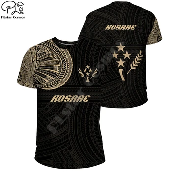 PLstar Kosmosas 2021 Kosrae Polinezijos Mados Vyrų/Moterų Hibiscus T-Shirts 3D Spausdinimo Vasaros Trumpas Rankovėmis Tee Spalvinga Viršūnes Stilius-7