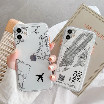 Prabanga Oro Bilietų Pasaulio Žemėlapyje Lėktuvų Kelionės Minkštas Silikoninis Telefono dėklas Skirtas Apple iPhone XR X XS 11 12 Pro Max 7 8 Plius Padengti Fundas