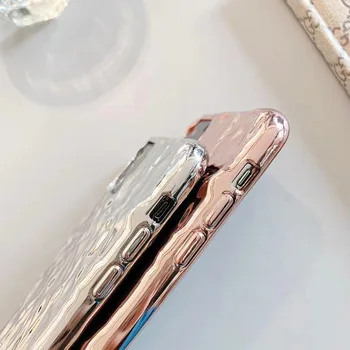 Prabangus sidabro, alavo folija telefono dėklas skirtas Iphone 12 Pro Max Mini 11 7 8 Plus X XS Max XR SE Raukšlėta Pažangių Telefonų Padengti