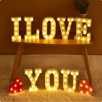 Romantiška Dekoratyvinis LED Laišką Šviesos 26 anglų kalbos Abėcėlę Šviesos Namuose Vestuvių, Gimtadienio Dekoracija Kalėdų Žiburiai