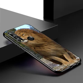 Ryškiai Juodas Dangtelis Gyvūnų Elnias Liūtas Meno Huawei P Smart Z S Plius 2019 2020 Nova 5T 5i 5 4e 4 3i 3e 3 2i Telefono dėklas