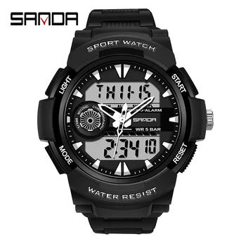 SANDA Vyrams, Skaitmeniniai Laikrodžiai Sporto Laikrodis Laipiojimo Pėsčiųjų Laikrodis Montre Homme 6002 Sporto Laikrodžiai relogio Masculino
