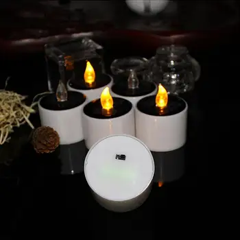 Saulės Žvakių Šviesos Flameless Įkraunamas LED Žvakės Šviesos Arbatos Žibintus, Namų Sodas, Baras, Miegamojo Kambarį Bažnyčia