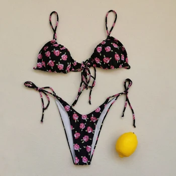 Seksualus Micro Swimsuit Moterys Tvarstis Bikini Komplektas 2021 M. Maudymosi Kostiumėliai, Moterų Diržas Brazilijos Maudymosi Kostiumą Tvarstis Paplūdimio Bather Biquini