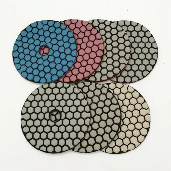 SHDIATOOL 7pcs/set 4inches sausas Deimantiniai poliravimo šluostės(naujas#50-1 #100-1)) 100MM Dervos obligacijų diamond lankstus Šlifavimo pagalvėlės