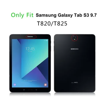 Silicio atsparus smūgiams Atgal Case For Samsung Galaxy Tab S3 9.7 Colių T820 T825 Stovi Dangtelis, Skirtas 