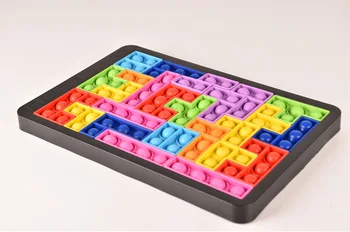 Silikono Pop Fidget Graužikų Pioneer Tetris Blokai Pjūklelis Dėlionės Stalo Žaidimai Švietimo Išskleidimo Žaislas Dovanos