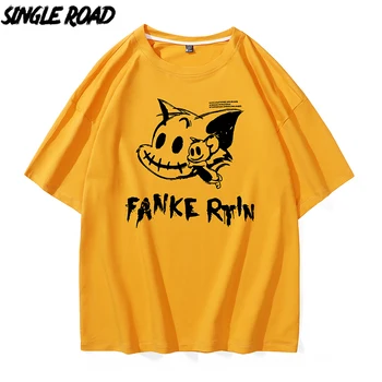 SingleRoad vyriški marškinėliai Vyrams 2021 M. Vasaros Viršūnes Anime Spausdinti marškinėliai Japonijos Streetwear Harajuku Atsitiktinis Negabaritinių Marškinėliai Vyrams