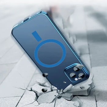 Skaidrios Magnetinės Atveju IPhone 12 Pro Max Belaidis Kroviklis Magsafing Magnetas Aišku, Galinis Dangtelis Skirtas IPhone Mini 12