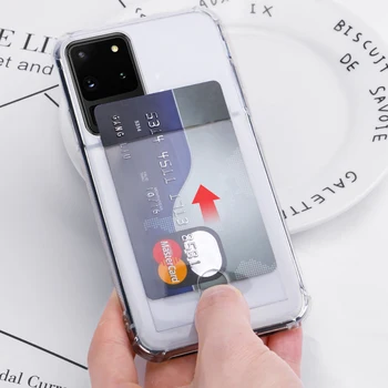 Skaidrus kortelės case For Samsung Galaxy S20 S20 ultra A51 A71 S9 S10 Note10 S10E A30 A50 A70 atsparus smūgiams Minkšto Silikono Atveju