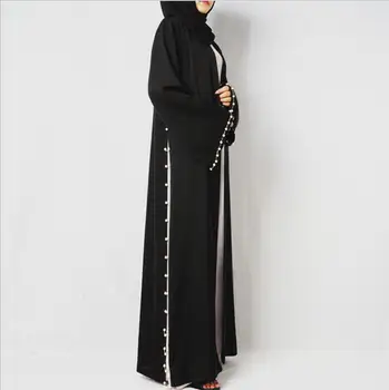 Skraiste Musulmane Femme Moterims Abaja Pakistano Islamo Suknelės Juoda Moslim Jurken Ilgas Rankovėmis Boubou Marocain Saudo Arabija Jalaba