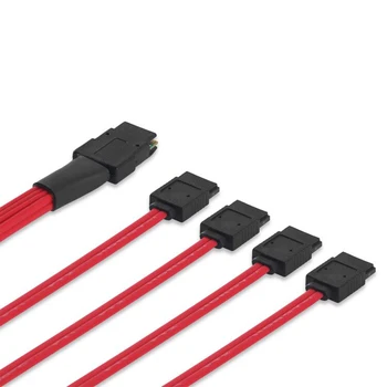 Splitter Cable Kompiuterių Priedai Vidiniai Mini SAS SFF-8087 36Pin Priimančiosios 4 SATA 7Pin Tikslinės Breakout Cable Raudona