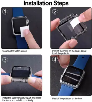 Stiklas+Case+Dirželis Apple Žiūrėti juosta 40mm 44mm 38mm 42mm Silikono smartwatch watchband apyrankę iWatch serijos 3 4 5 6 se juosta