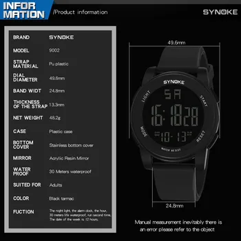 Synoke Vyrai Laikrodžiai Daugiafunkcinis Karinės Sporto Laikrodis Led Digital Dual Judėjimo Žiūrėti Sporto Laikrodis Vyrų Relogio Masculino