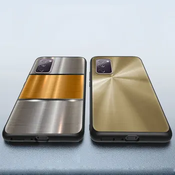 Tamsaus Šlifuoto Metalo Tekstūros mobiliojo Telefono dėklas Samsung Galaxy S20 S21 FE 20 Pastaba Ultra S10 Lite S9 Plus S8 S10e Padengti Coque
