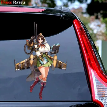 Trys Ratels F31 Anime Žaidimas Sekso Mergina Su Ginklu Paskutinis Kilmės Automobilių Stiklų Lipdukas Sąsiuvinis Decal