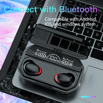 TWS Bluetooth 5.1 Ausinės 2000mAh Baterija Lauke Belaidžių Ausinių 9D Stereo Sporto Vandeniui Ausinių Ausinės Su Mikrofonu