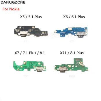 USB Įkrovimo lizdas Doko, Kištukinis Lizdas, Jungtis baterijos Valdybos Flex Kabelis Skirtas Nokia X5 X6 X7 X71 5.1 6.1 7.1 8.1 Plius