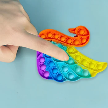 Vaikai ir Suaugusieji Swan Jutimo Anti-stresas Žaislai Stumti Burbulas Atsipalaiduoti Fidget Švietimo Išskleidimo Žaislas Interaktyvus Žaidimas