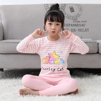 Vaikai Pižama Rinkiniai Mergaitėms Triušis Modelis Naktį Tiktų Vaikams, Cartoon Sleepwear Pižamos vaikams, Medvilniniai naktiniai drabužiai 2-13Y Paauglių Drabužių