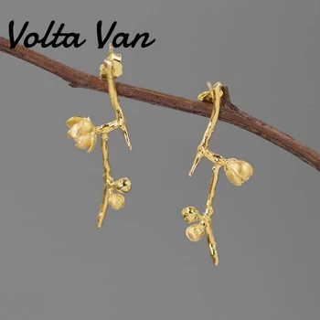 Volta Van 2021 Naujas Moterų Stud Auskarai 925 Sterlingas Sidabro Slyvų Žiedų Fine Jewelry Derliaus Originalaus Dizaino Sidabro Auskarai