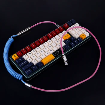 1.2 m Užsakymą Rankų darbo Apvynioti C Tipo USB Kabelis Su XRL Jungtis Mechaninė Žaidimų Klaviatūra - Rožinė Mėlyna（ Versijos）