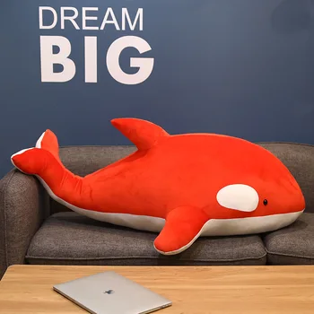 100CM Didelis Naujas Super Minkštas Pliušas Žaislai, Raudona Ir Juoda Žudikas Banginių Jūrų Gyvūnų Pagalvę Pliušinis Banginis Miego Pagalvėlė Vaikų Dovanų